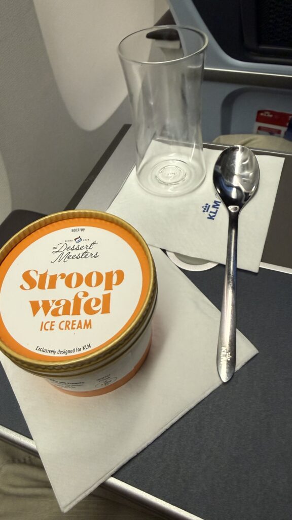 KLM's famous stroopwafel icecream